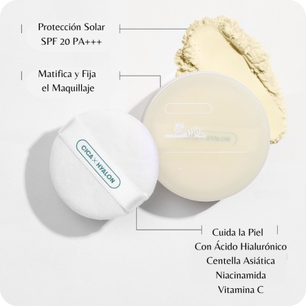 Maquillaje al mejor precio: VT Cosmetics Cica No Sebum UV Powder SPF20 PA++ Polvos sueltos matificantes de VT Cosmetics en Skin Thinks - Piel Seca