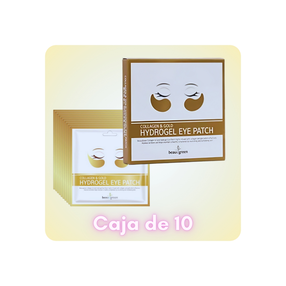 Contorno de Ojos al mejor precio: Caja 10 Parches para Contorno de Ojos Beauugreen COLLAGEN & GOLD HydroGel Eye Patch de BEAUUGREEN en Skin Thinks - 