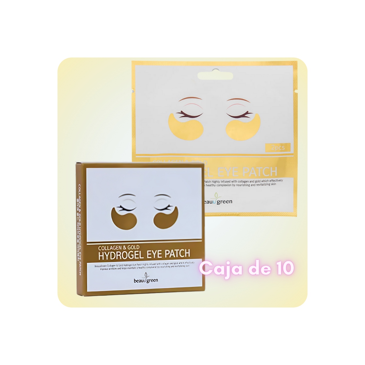 Contorno de Ojos al mejor precio: Caja 10 Parches para Contorno de Ojos Beauugreen COLLAGEN & GOLD HydroGel Eye Patch de BEAUUGREEN en Skin Thinks - 