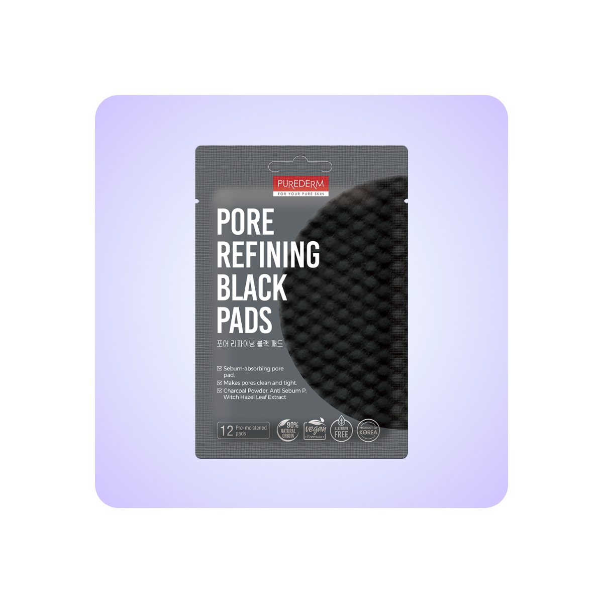 Parches y Accesorios al mejor precio: 12 Algodones purificantes para poros PUREDERM Pore Refining Black Pads de Purederm en Skin Thinks - Piel Grasa