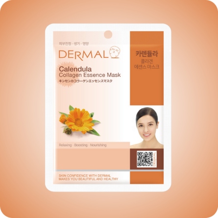 Mascarillas Coreanas de Hoja al mejor precio: Dermal Calendula Collagen Essence Mask Mascarilla de colágeno y caléndula de en Skin Thinks - Piel Seca