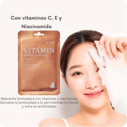 Mascarillas Coreanas de Hoja al mejor precio: Mascarilla de Vitaminas y Niacinamida SKIN627 Vitamin with Niacinamide Facial Mask de SKIN627 en Skin Thinks - Piel Seca