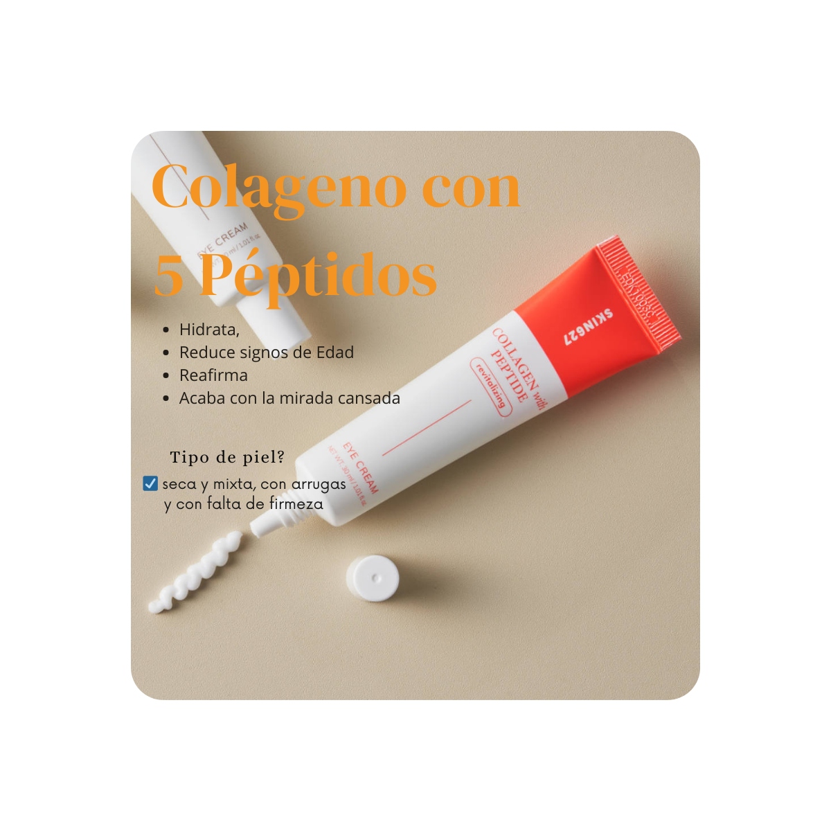 Contorno de Ojos al mejor precio: Contorno de Ojos SKIN627 COLLAGEN with PEPTIDE Intense Eye Cream de SKIN627 en Skin Thinks - Piel Seca